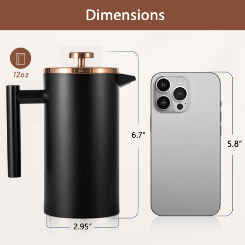 Wrobic Cafetiere French Press Small 350ml/12oz, 1