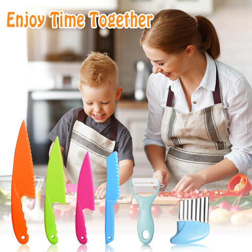 FEISIGE 6Pcs Kids Plastic Knives Set with Slicing 2