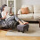 Aibiju Small Pouffe Footstool with Storage, Linen 7