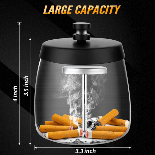 Navani Smell-Proof Ashtray with Lid for Inside & 1