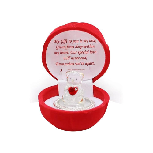 OnlineStreet - Love Heart Teddy Bear Ornament Red 1