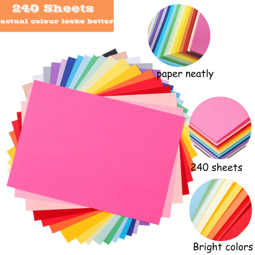 240 Sheets Coloured Paper, 20 Colors Origami 2