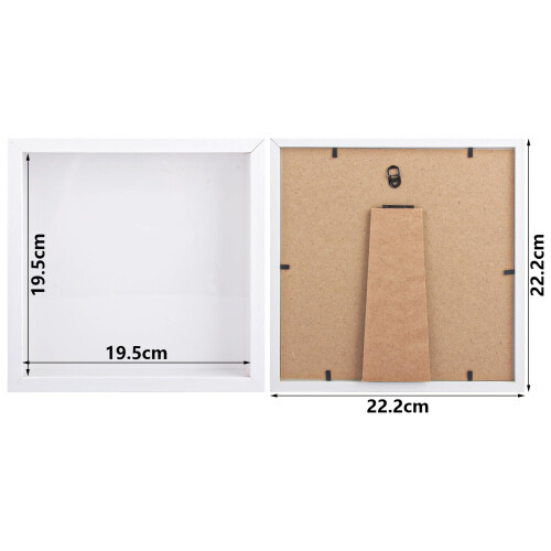 ASelected 3D Shadow Box Frame, White 8x8 inch 1