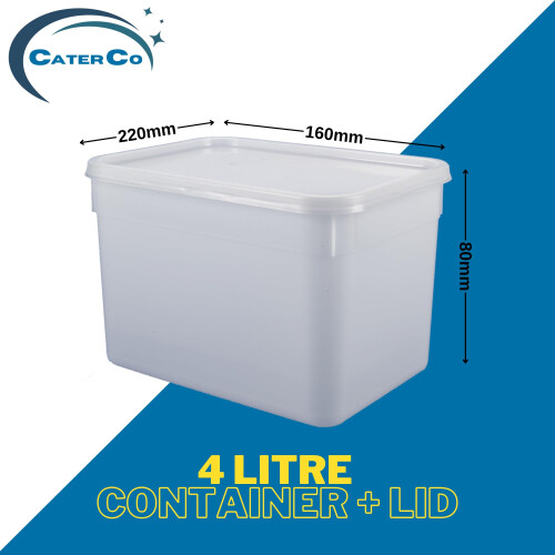 CaterCo 4L Plastic Ice Cream Food Storage 2