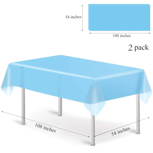 2Pcs 137 * 274cm Pastel Blue Table Cloth Table 1