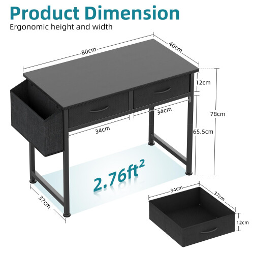 CAIYUN Computer Office Desk for Small Space with 2