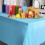 2Pcs 137 * 274cm Pastel Blue Table Cloth Table 4