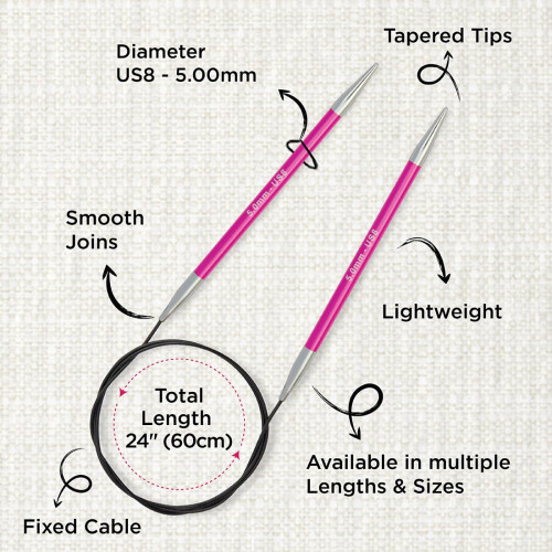 KnitPro Zing Fixed Circular Needles 32" (80cm) | Size 5.00mm 2