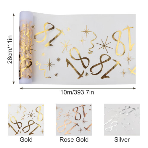 ddckj Happy Birthday Table Runner 28 cm x 10 m 1