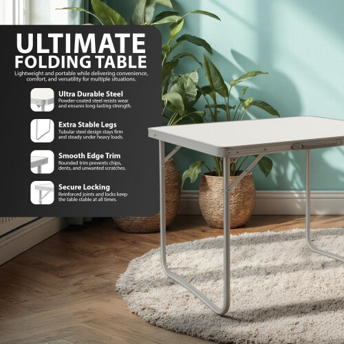 ZENO Folding Table 2.6ft | Standing Table for Camping | Hiking | Picnic Table | 2