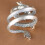 Sterling Silver Flame Dragon Ring for Men and Women 6