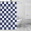 Ohocut Checkered Shower Curtain, Navy Blue Shower 2