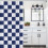 Ohocut Checkered Shower Curtain, Navy Blue Shower 3