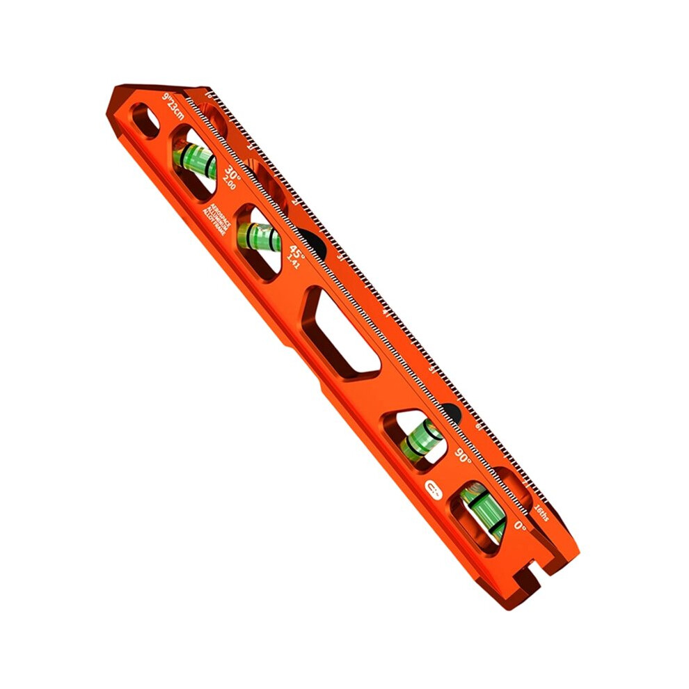 1Pc High-Precision Scale Level Ruler, Magnetic Pipeline Leveling & Measuring Tool 9Inch 6032244185131