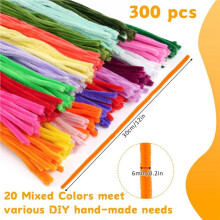 600 PCS Pipe Cleaners, Multi Color Chenille Stems, Pipe Cleaners , 20 Assorted Colors Pipecleaners for DIY