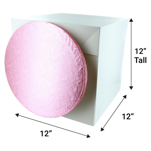 Culpitt Light Pink Board  Tall Box Set  12  Tall White Cake Box  Coloured D 2