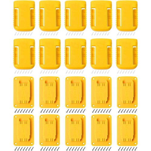 Tool Holders and Battery Mounts Compatible with  20V and  Tools, for Garage, Workshop, Job Site (20 Pack)
