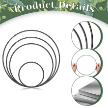 16 Pcs Metal Hoops for Crafts, Dream Catcher Rings, Black Metal Circles Floral Macrame Hoop for DIY Projects