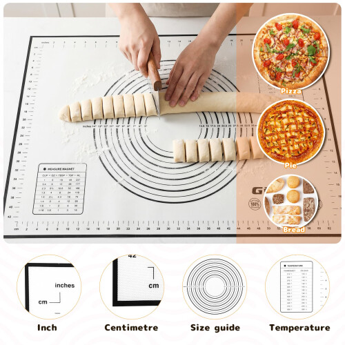 GWHOLE Large Non Stick Silicone Baking Mat with 2