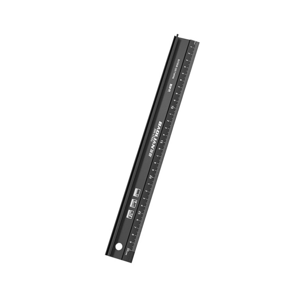 Baolian Multifunctional High Precision Aluminum Alloy Straight Ruler Anti Cutting Hands Marking Ruler 30Cm 6032874930996