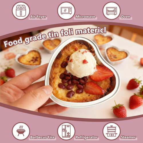 Heart Shaped Cake Tin Mini Loaf Cases Pink 2