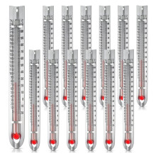 12-Pack V-Formade Vetenskapstermometrar med Dubbla Skalor, Kvicksilverfria för Skolor, Labb och Experiment i Hemmet