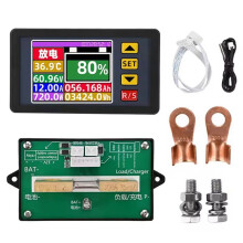 DC7-200V Digitaler Spannungs-/Stromzähler Voltmeter Batteriekapazitätstester Bidirektionaler Strom Coulometer 300A
