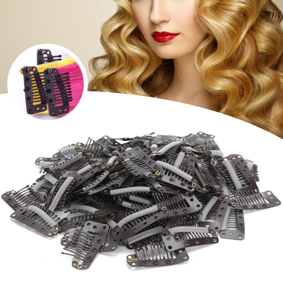 100pcs Stainless Steel Wig Clips 3.7x1.8cm for Hair Extensions