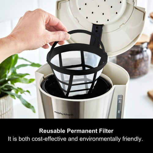 Morphy Richards Morphy Richards Equip Filter Coffee Machine, Pour Over Technology, 10 Cup Capacity, Fast Brew, Anti Drip, Easy Clean Reusable Filter, Keep Warm 2