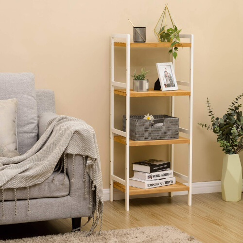 Songmics SONGMICS 4-Tier Bamboo Storage Rack for Bathroom, 1