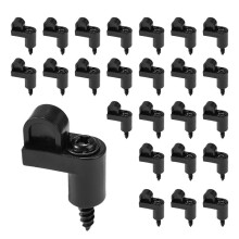 24pcs 3/8 Inch Nylon Window Screen Clips with Alloy Screws for Secure Fastening - Black