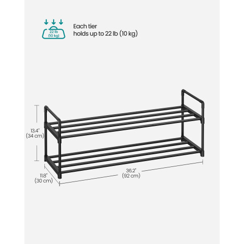 Songmics SONGMICS 2-Tier Shoe Rack, Shoe Storage 2