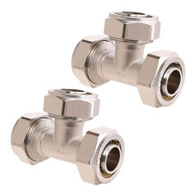 2PCS 3/4Inch Tee Air Piping Fittings, 3/4In Tubing X 3/4In Tubing X 3/4In Tubing, 200PSI Pressure, Air Fittings
