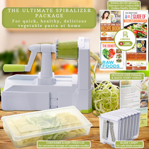 Brieftons 10-Blade Vegetable Spiralizer: 2
