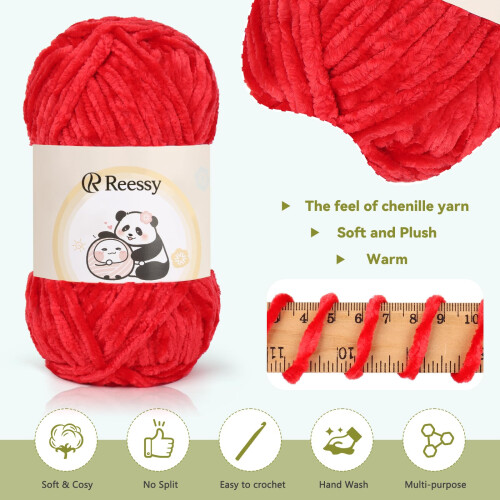 Reessy Chenille Yarn 400g(4100g), Super Soft 1