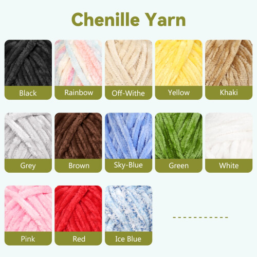 Reessy Chenille Yarn 400g(4100g), Super Soft 2