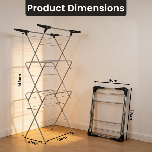 Aspect 3 Tier Folding Clothes Airer 20m Space For 1