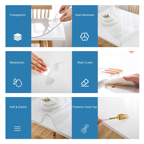 Table Protector 60 x 130 cm Clear 1.5mm PVC 2