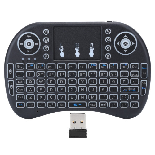 Mini Wireless Backlit Keyboard 2.4GHz Touchpad, 105g, 10m Range 1