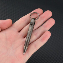 Brass Quick Release Writing Pen Keychain Business Signature Ballpoint Pen Student Office Stationery Brass