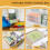 Armazenamento de Papel para Scrapbook de 12x12 Polegadas, Conjunto com 4 Caixas Armazenamento de Arquivos de Plástico, Caixa Organizadora de 6