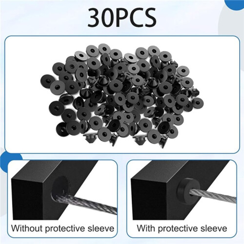 30 Degree Cable Railing Kit,1/8" Cable Railing Post Protector Sleeves for 1/8" 5/32" 3/16" Wire Rope, for Metal Posts 2