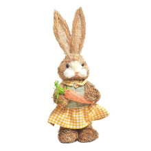 Conejo de paja de Pascua, decoración estilo caricatura, 1 pieza
