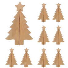 Wooden Graffiti Slices Beige Decorative Ornaments 10pcs