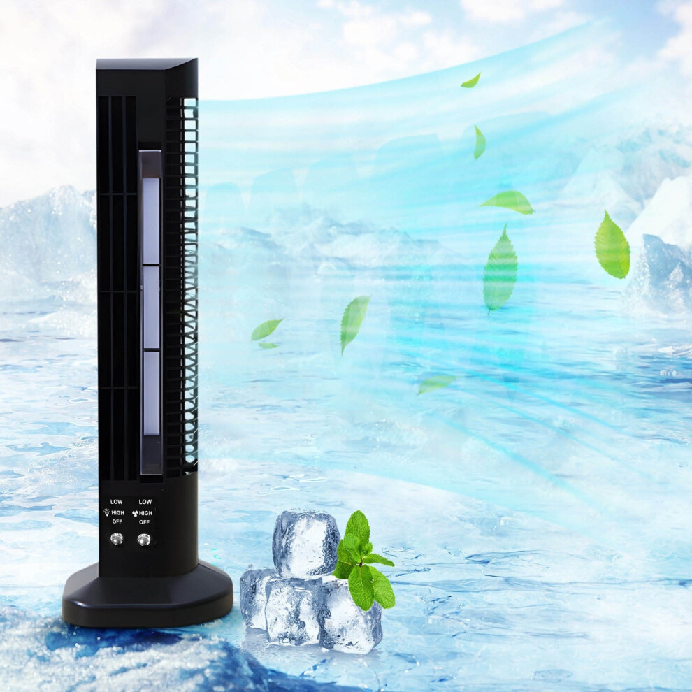 12" Bladeless Tower Fan For Bedroom Â Quiet, Oscillating, Usb-Charged, Energy-Saving, Compatible With Home/Office/Desktop 9489952093307