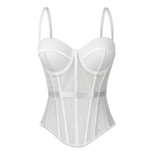 Womens Corset Bustier Corset Top Gothic Waist Trainer-White 40