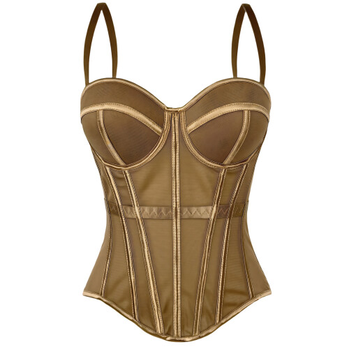Womens Camisole Spaghetti Straps Lace Backless Summer-brown 38