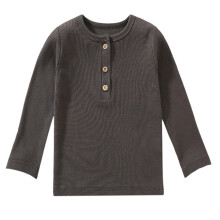Long Sleeve Shirts Boys Button Front Ribbed T-Shirts Solid Color Casual Comfortable Crewneck Sweatshirts Kids Tops GY1 2-3 Years