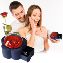 Coffret cadeau de roses rouges préservées pour maman, épouse ou petite amie