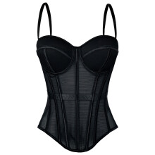 Womens Corset Bustier Corset Top Gothic Waist Trainer-Black 42